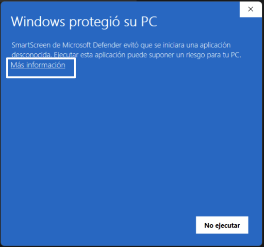 Captura de pantalla de ventana emergente de protección de Windows.